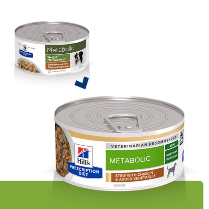 Hills Prescription Diet Metabolic Stew Adult Dog Chicken and Vegetables - Wet food for overweight dogs