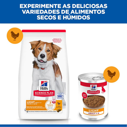Hill's Light - Alimento em patê para cão adulto com excesso de peso - Frango