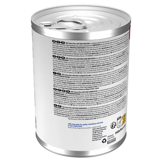 Hill's Light - Alimento em patê para cão adulto com excesso de peso - Frango