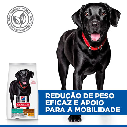 Hills Science Plan Perfect Weight & Active Mobility Cão Adulto Raça Grande Frango - Ração seca para cão para controlo de peso e suporte articular