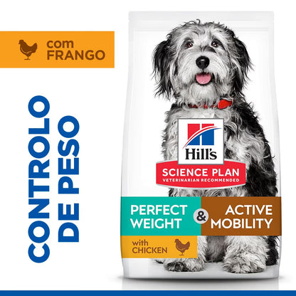 Hills Science Plan Perro Adulto Mediano Perfect Weight & Active Mobility Pollo - Pienso seco para perro para control de peso y soporte articular
