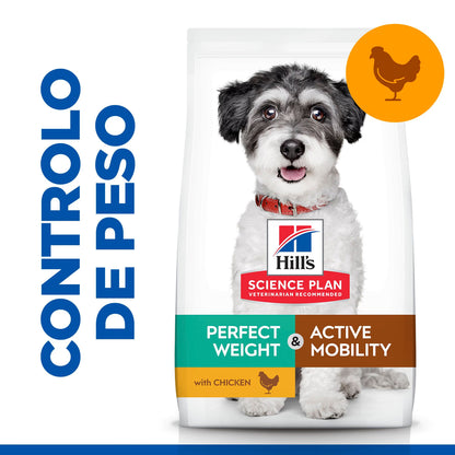 Hills Science Plan Perro Adulto Perfect Weight & Active Mobility Small & Mini Pollo - Pienso seco para perro para control de peso y soporte articular