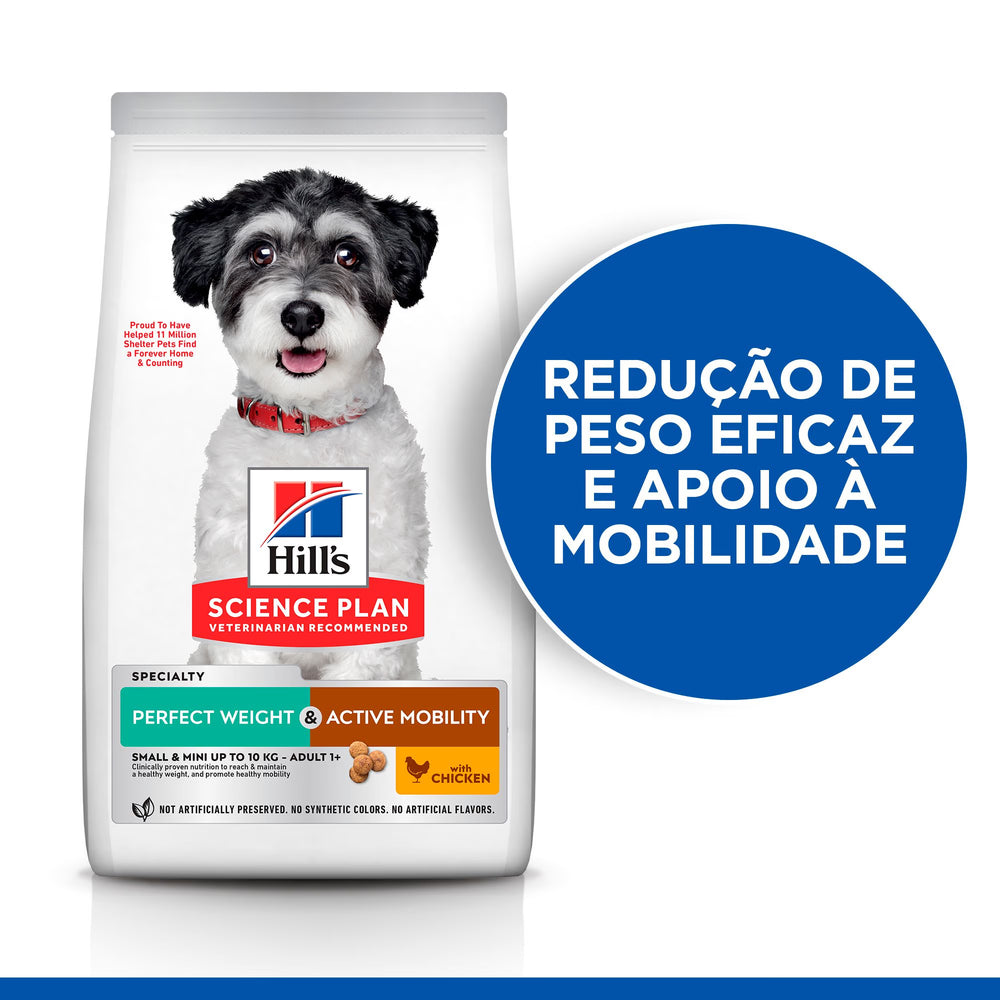 Hill's Perfect Weight & Active Mobility Small - Pienso seco para perros pequeños para control de peso y movilidad - Pollo