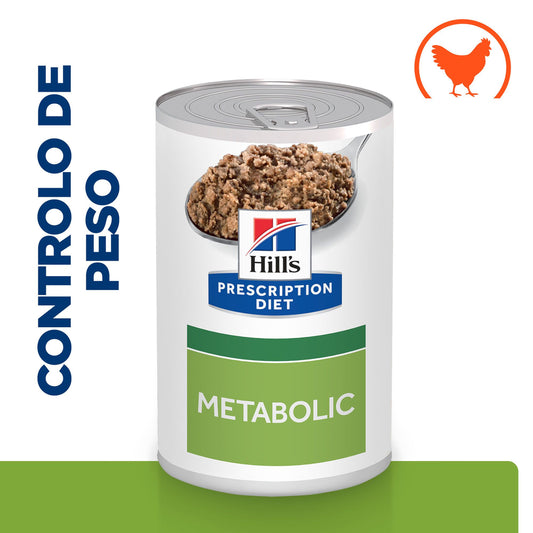 Hills Prescription Diet Metabolic Perro Pollo - Comida húmeda para perro para control de peso y diabetes