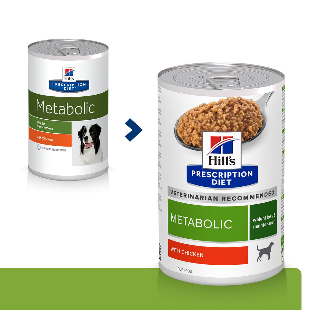 Hills Prescription Diet Metabolic Perro Pollo - Comida húmeda para perro para control de peso y diabetes