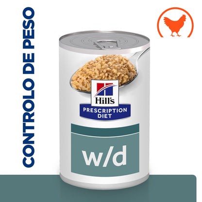 Hills Prescription Diet Cão w/d - Ração húmida para cão com diabetes e excesso de peso