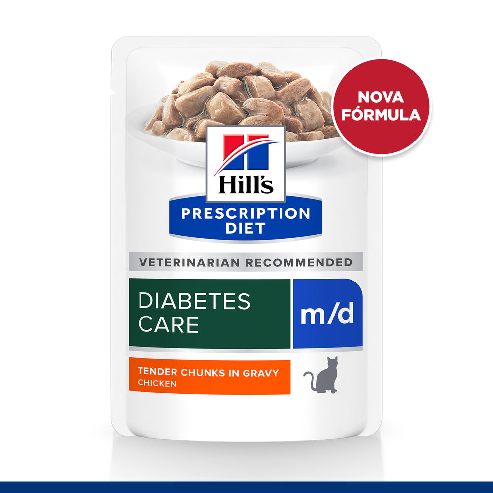 Hills Prescription Diet m/d Gato Adulto Pollo - Comida húmeda para gato con diabetes y sobrepeso