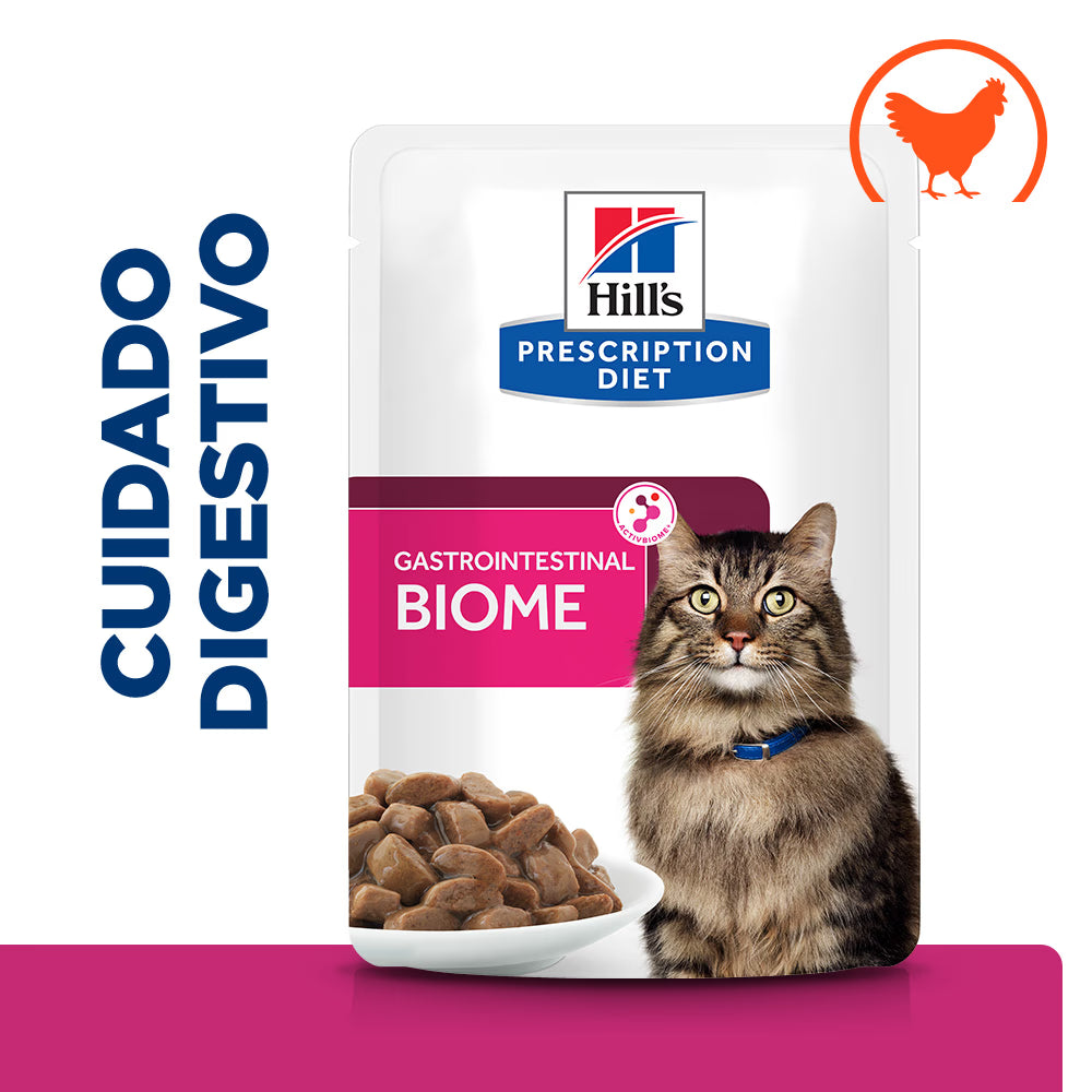 Hills Prescription Diet GI Biome Gato Adulto Pollo - Comida húmeda para gato con problemas gastrointestinales