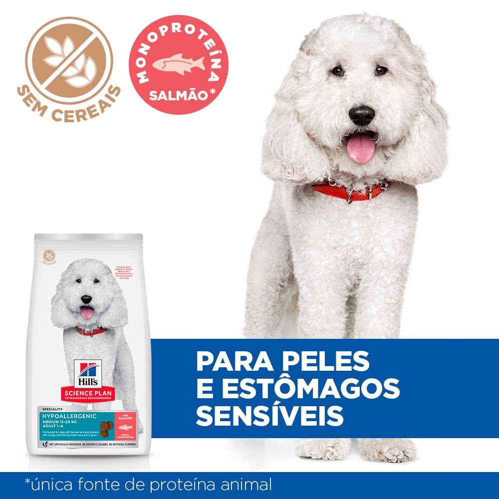 Hills Science Plan Perro Adulto Mediano Hipoalergénico Grain-Free - Pienso seco para perro con alergias