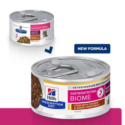 Hills Prescription Diet GI Biome Cat Chicken and Vegetable Stew - Wet food for cats with gastrointestinal problems