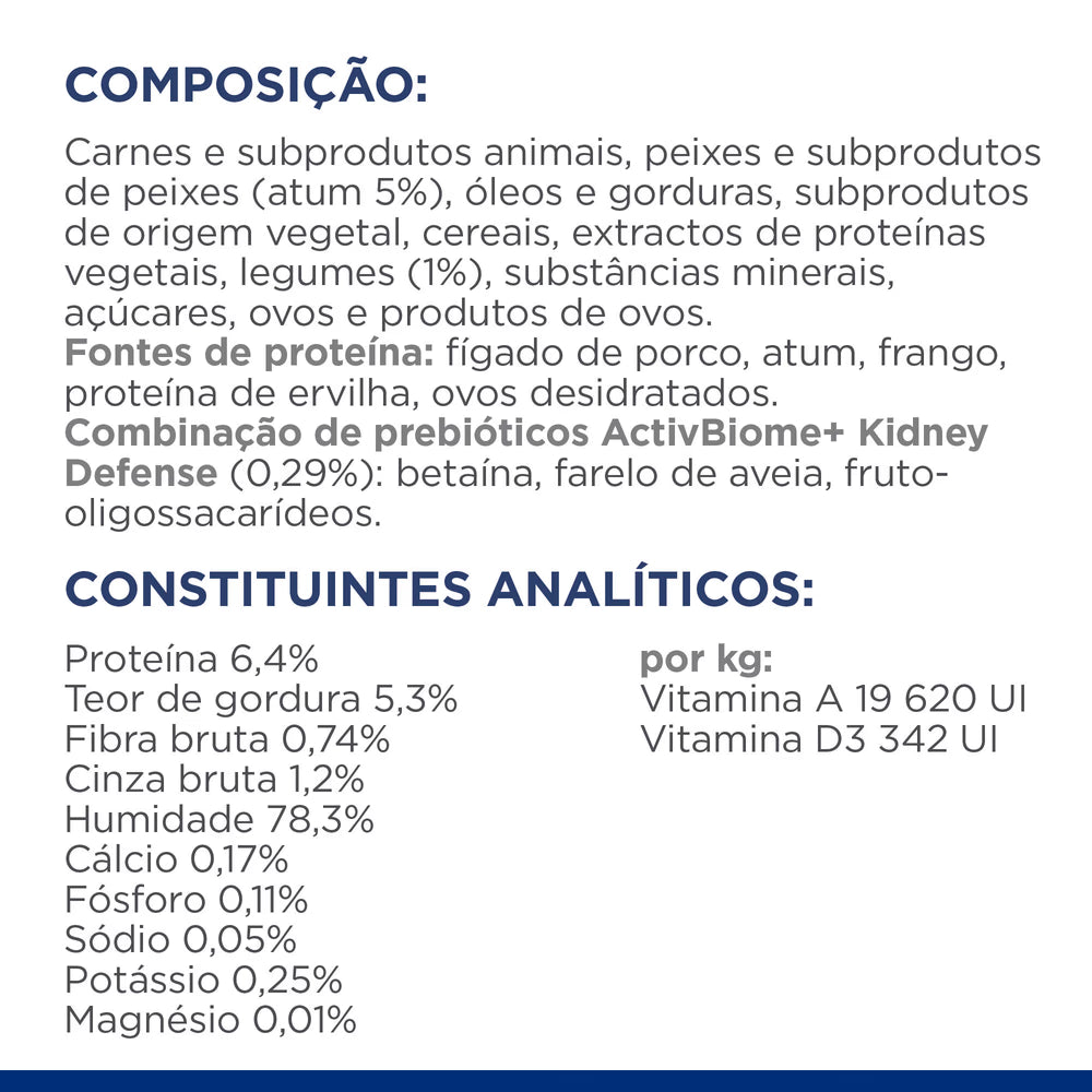 Hills Prescription Diet k/d Gato Adulto Atún y Verduras - Comida húmeda para gato para insuficiencia renal