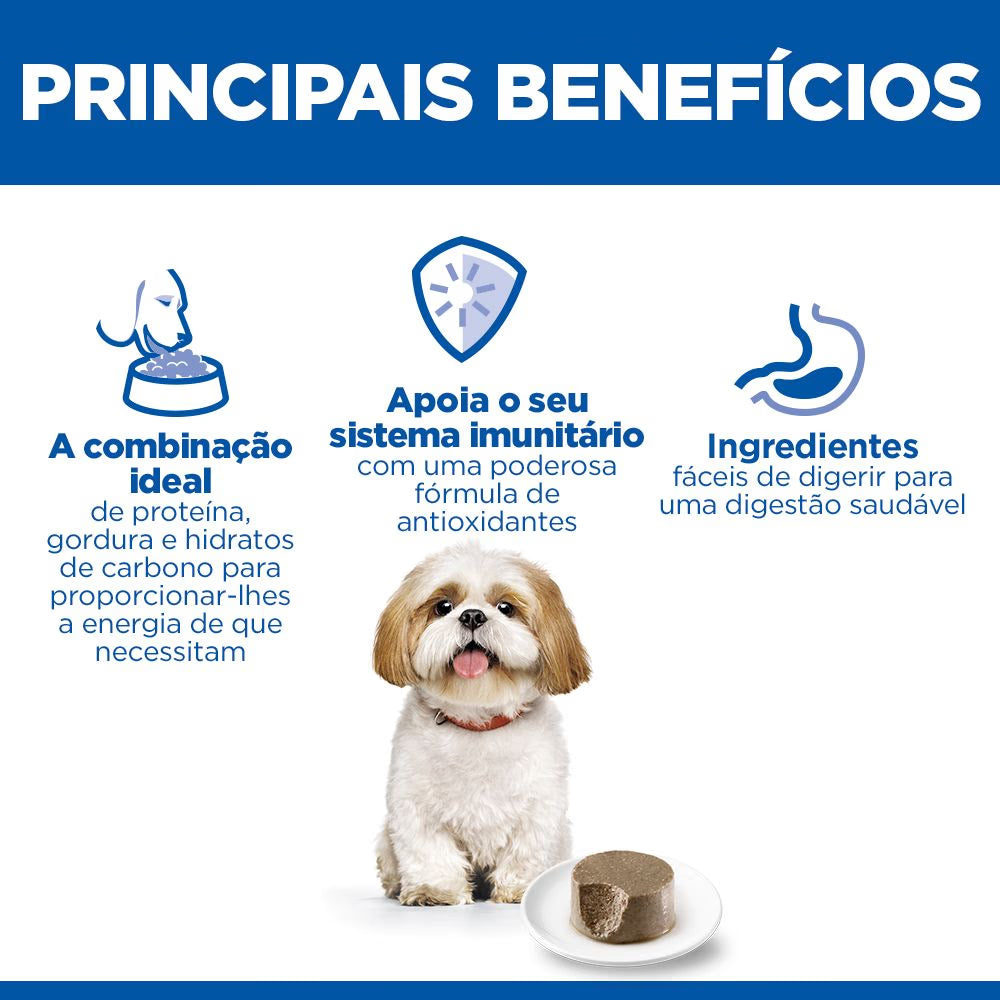 Hills Science Plan Cão Sénior Pequeno e Miniatura Vaca - Ração húmida para cão sénior