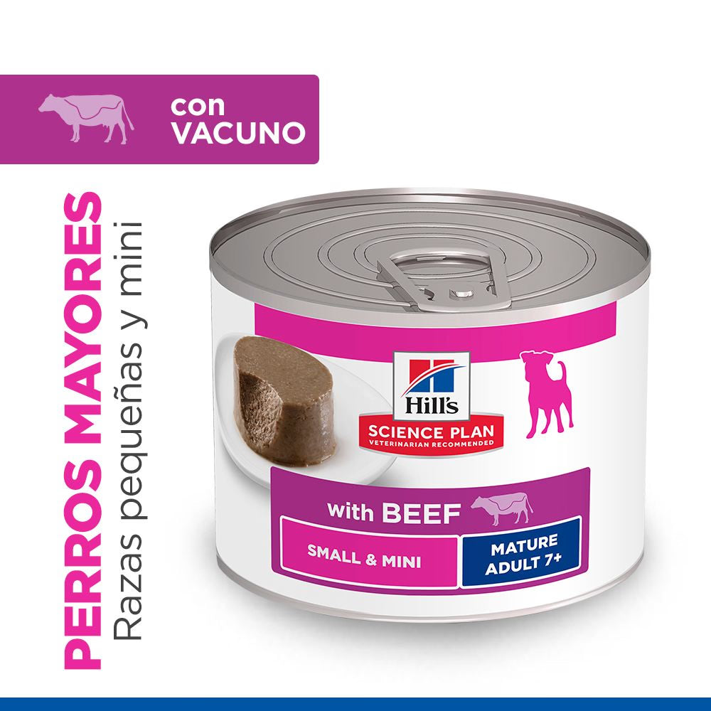 Hills Science Plan Cão Sénior Pequeno e Miniatura Vaca - Ração húmida para cão sénior