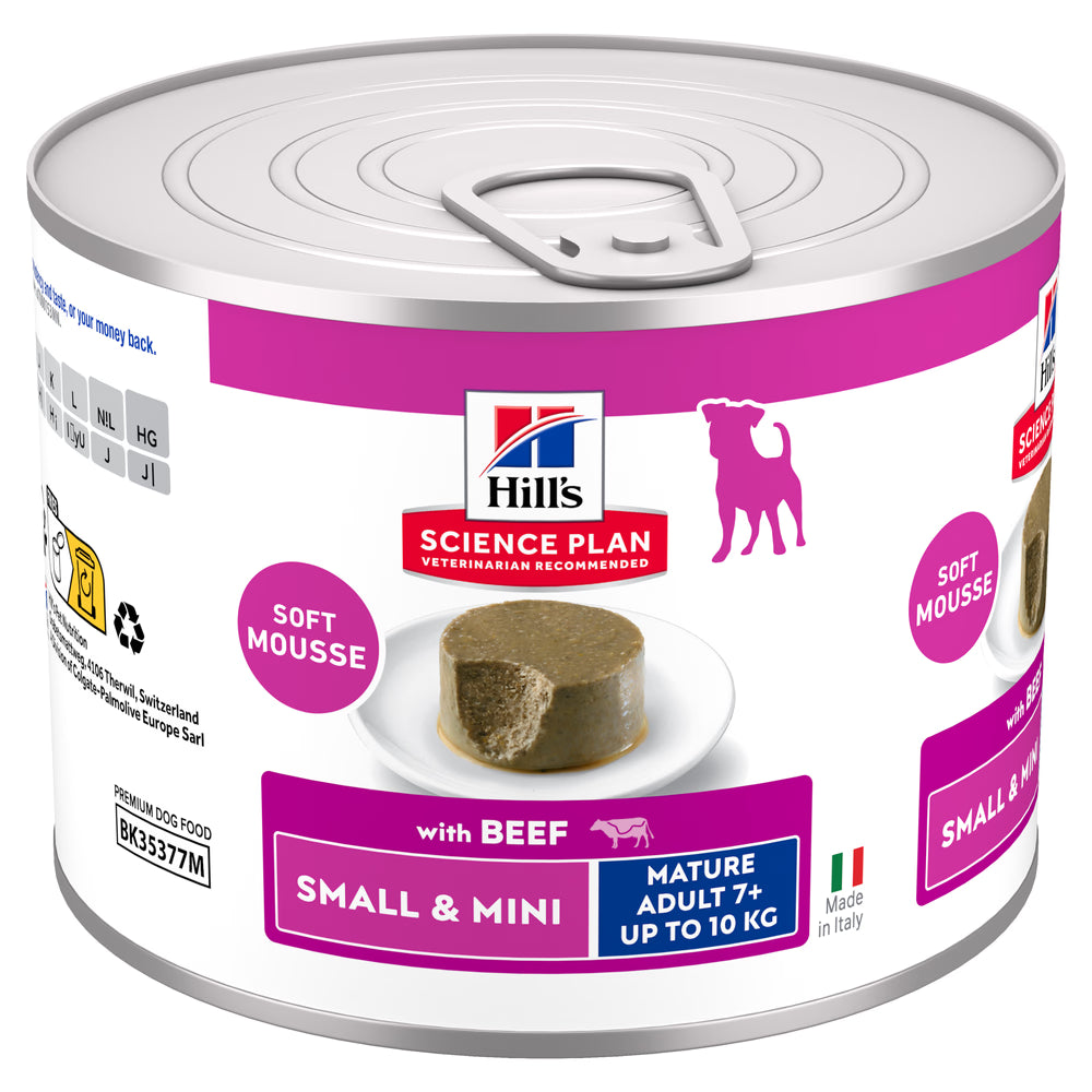 Hills Science Plan Perro Senior Pequeño y Miniatura Vacuno - Comida húmeda para perro senior