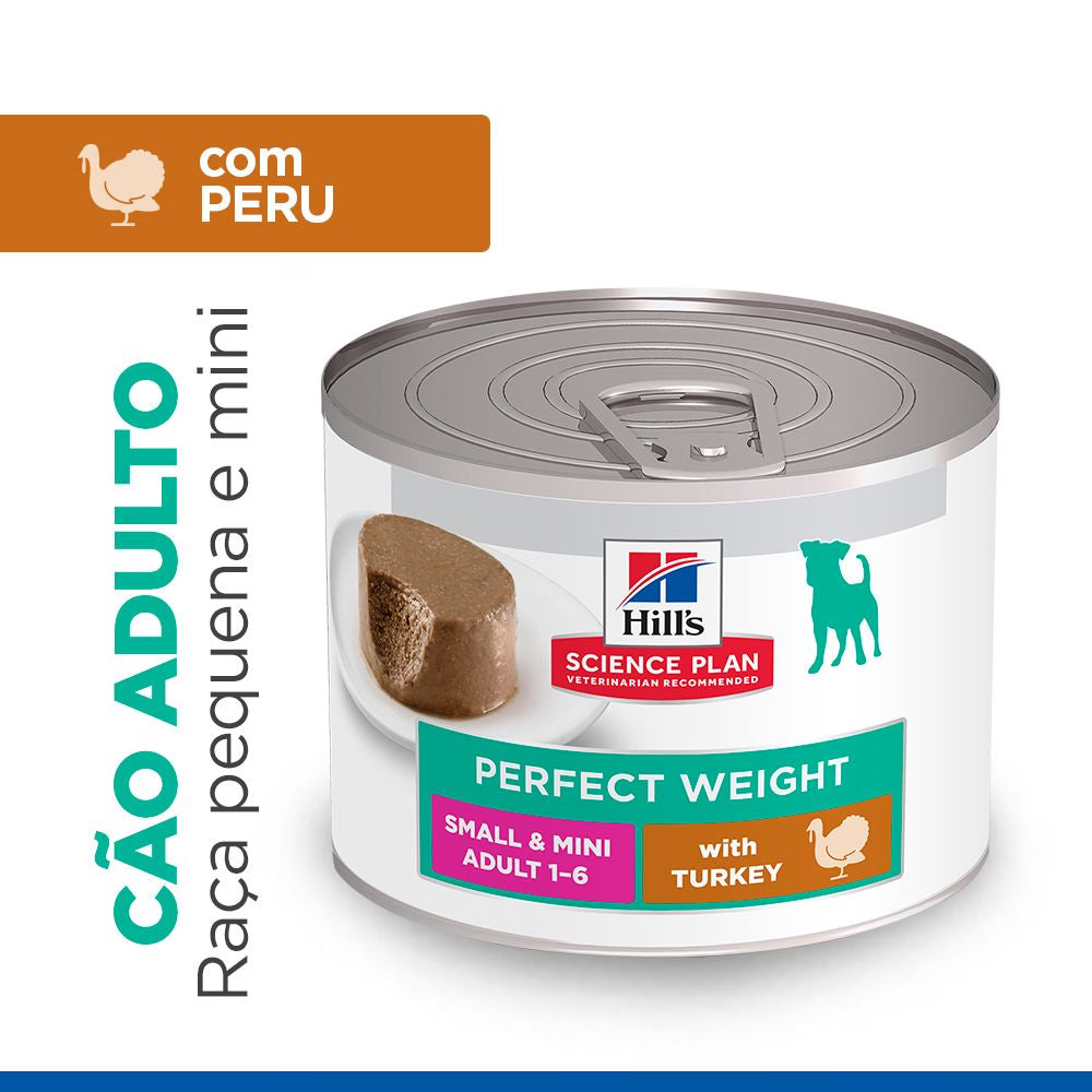 Hills Science Plan Cão Adulto Small & Mini Perfect Weight Peru - Ração húmida para cão para controlo de peso