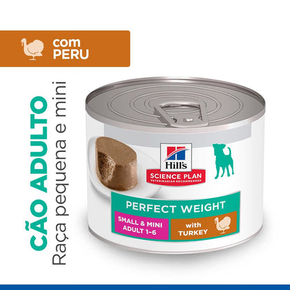Hills Science Plan Cão Adulto Small & Mini Perfect Weight Peru - Ração húmida para cão para controlo de peso