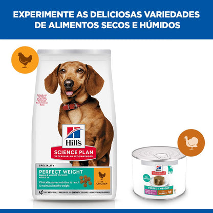 Hills Science Plan Cão Adulto Small & Mini Perfect Weight Peru - Ração húmida para cão para controlo de peso