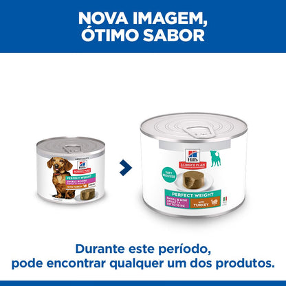 Hills Science Plan Cão Adulto Small & Mini Perfect Weight Peru - Ração húmida para cão para controlo de peso