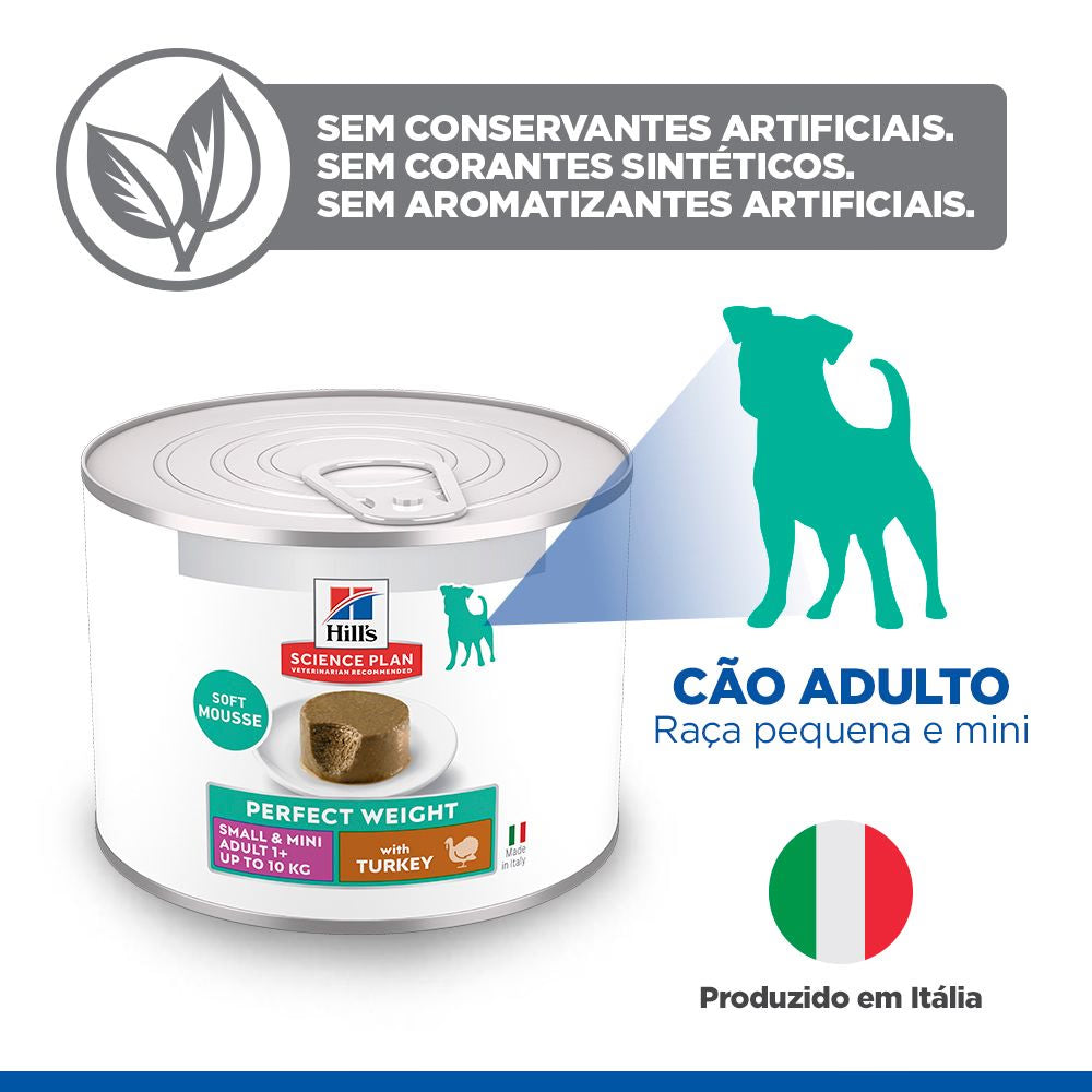 Hills Science Plan Cão Adulto Small & Mini Perfect Weight Peru - Ração húmida para cão para controlo de peso