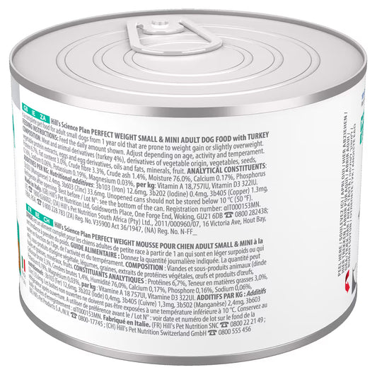 Hills Science Plan Perro Adulto Small & Mini Perfect Weight Pavo - Comida húmeda para perro para control de peso
