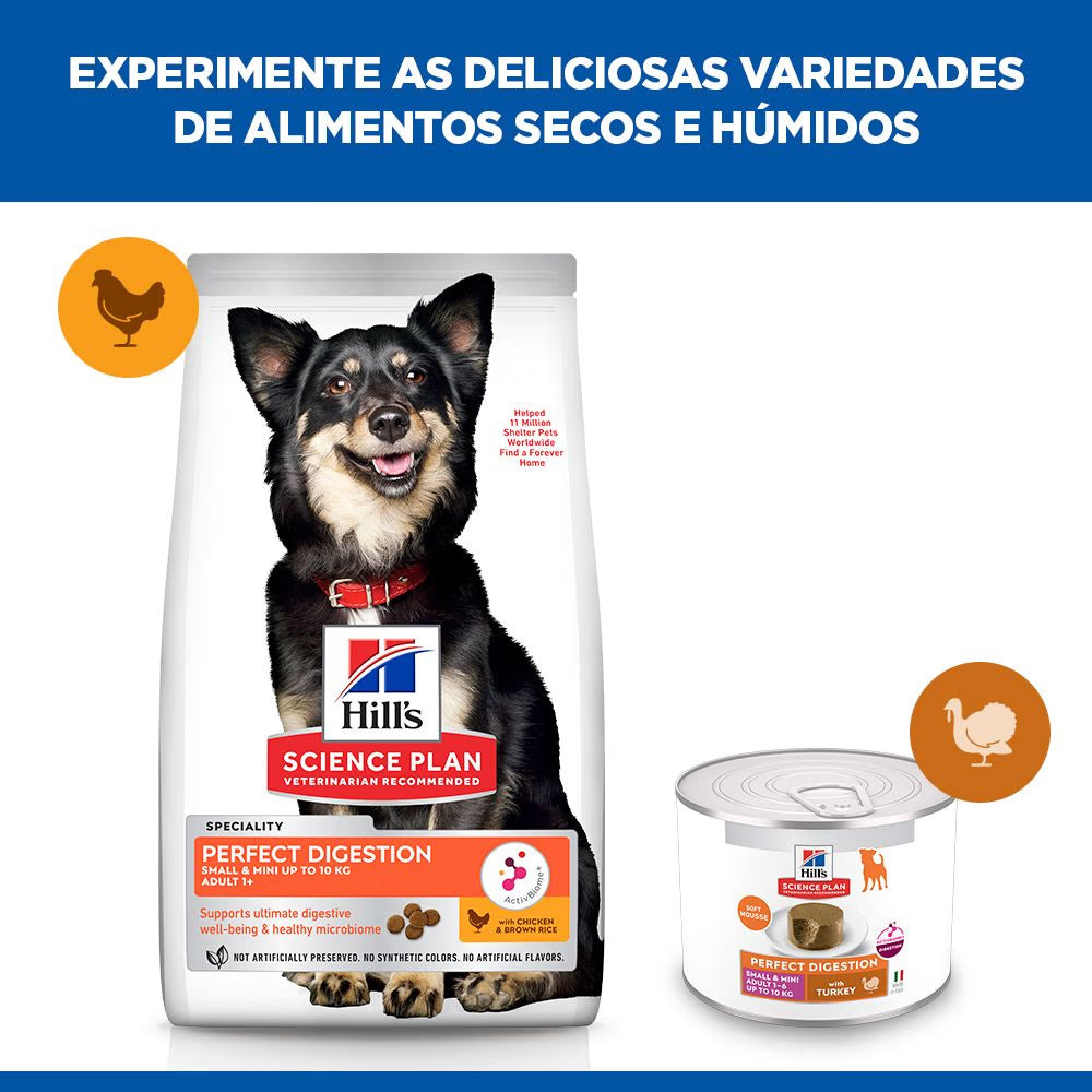 Hills Science Plan Small & Mini Adult Dog Perfect Digestion Turkey - Wet food for dogs with sensitive digestion
