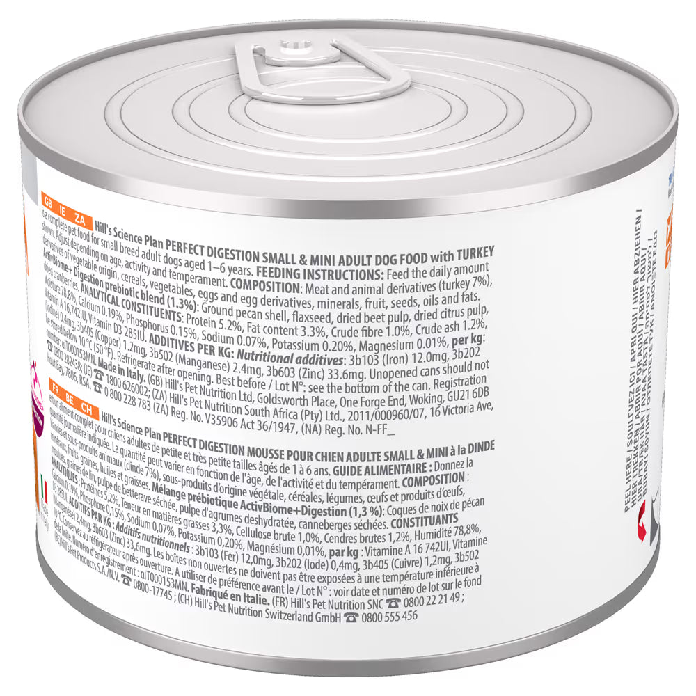 Hills Science Plan Small & Mini Adult Dog Perfect Digestion Turkey - Wet food for dogs with sensitive digestion
