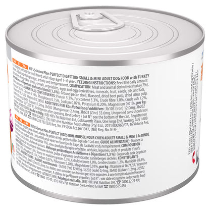 Hills Science Plan Small & Mini Adult Dog Perfect Digestion Turkey - Wet food for dogs with sensitive digestion