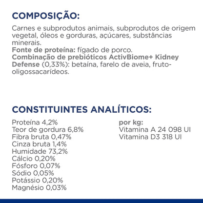 Hills Prescription Diet Cão k/d Fígado de Porco - Ração húmida para cão para insuficiência renal