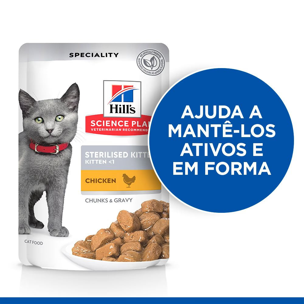 Hill's Sterilised Kitten - Alimento em molho para gatinho - Frango