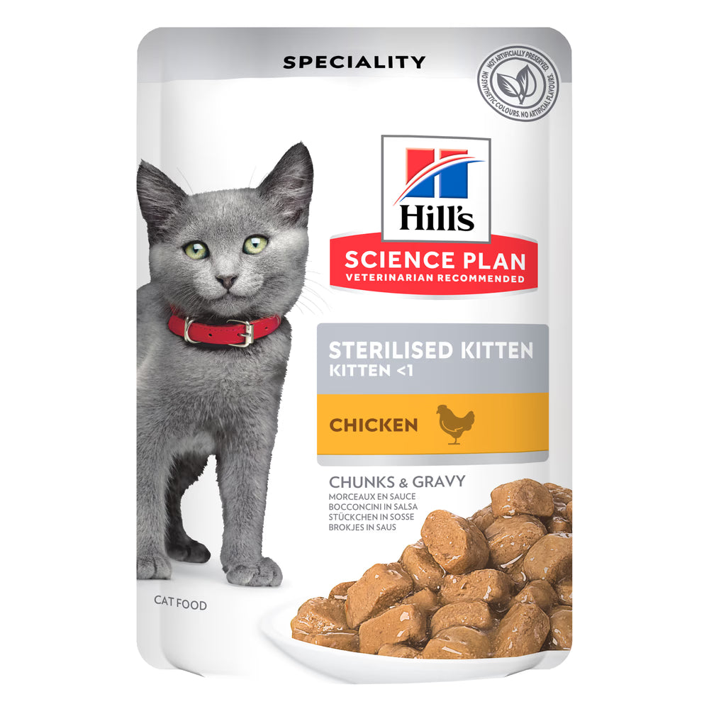 Hill's Sterilised Kitten - Alimento em molho para gatinho - Frango