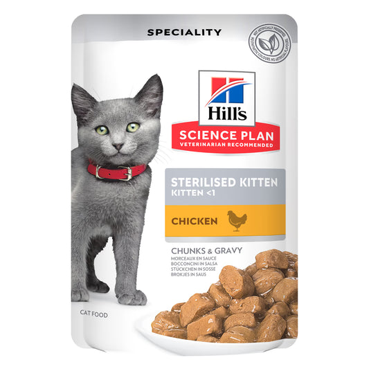 Hill's Sterilised Kitten - Alimento em molho para gatinho - Frango