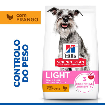 Hill's Small & Mini Mature 7+ Light - Pienso seco para perros de raza mini y pequeña de más de 7 años