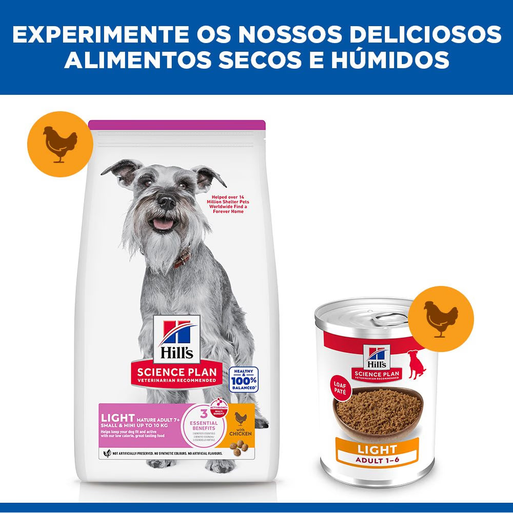 Hill's Small & Mini Mature 7+ Light - Pienso seco para perros de raza mini y pequeña de más de 7 años