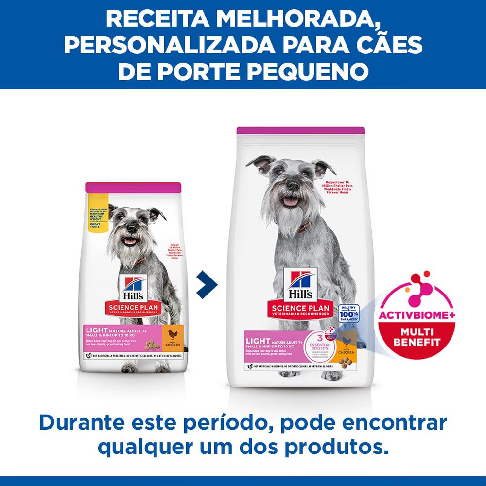 Hill's Small & Mini Mature 7+ Light - Pienso seco para perros de raza mini y pequeña de más de 7 años