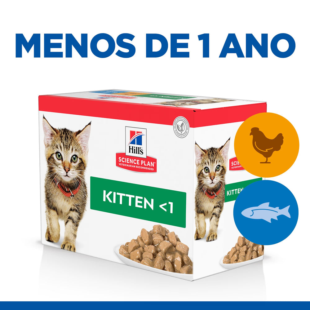 Hills Science Plan Gato Gatito Pollo y Pescado del Océano - Comida húmeda para gato en crecimiento