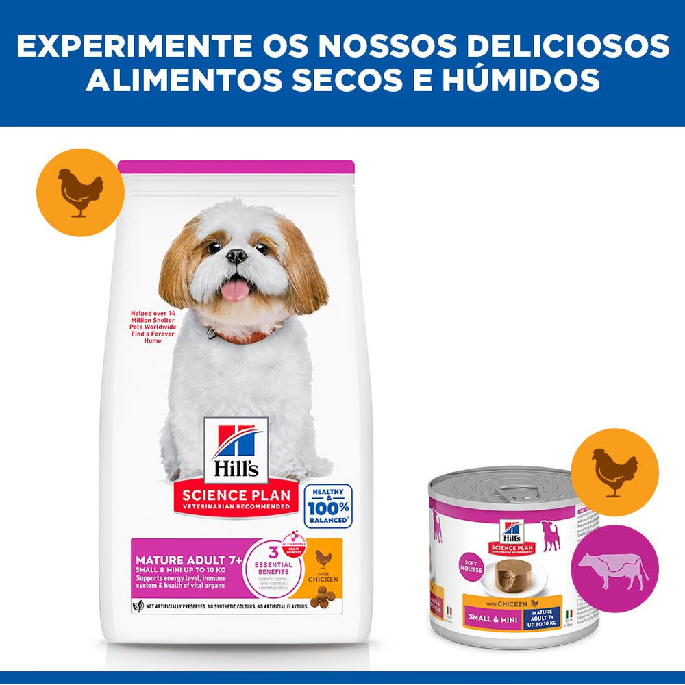 Hill's Perro Pequeño y Mini Senior 7+ Pollo - Pienso seco para perro senior