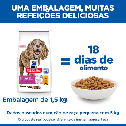 Hills Science Plan Small & Mini Sénior 11+ Cão Frango - Ração seca para cão