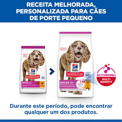 Hills Science Plan Small & Mini Sénior 11+ Cão Frango - Ração seca para cão