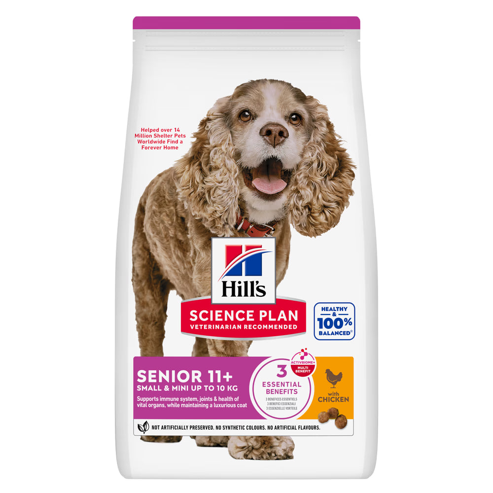 Hills Science Plan Small & Mini Sénior 11+ Cão Frango - Ração seca para cão