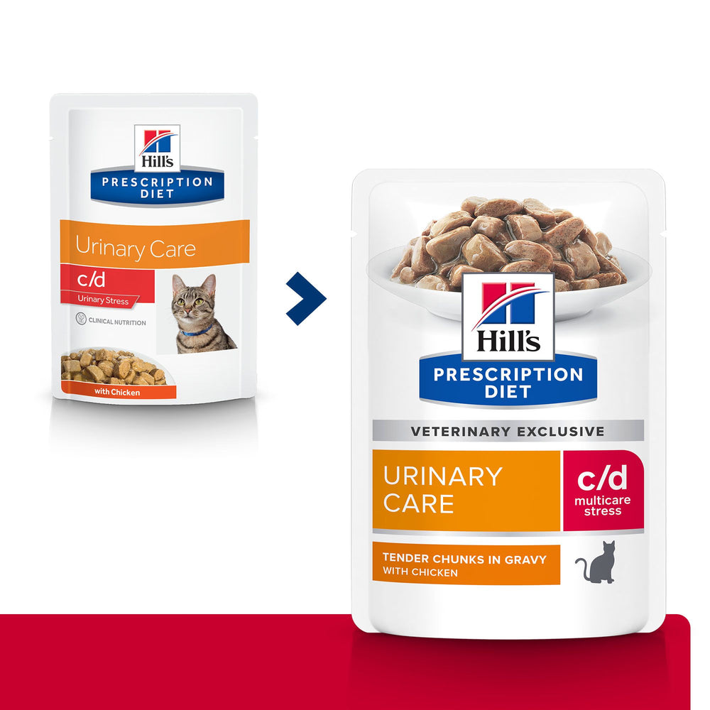Hills Prescription Diet c/d Urinary Stress Gato Adulto Pollo - Comida húmeda para gatos con problemas urinarios