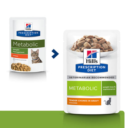 Hills Prescription Diet Metabolic Gato - Comida húmeda para gato para control de peso y diabetes