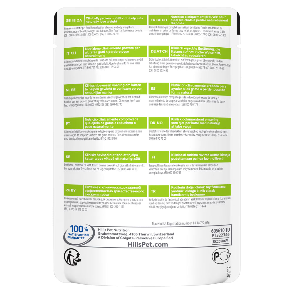 Hills Prescription Diet Metabolic Gato - Comida húmeda para gato para control de peso y diabetes