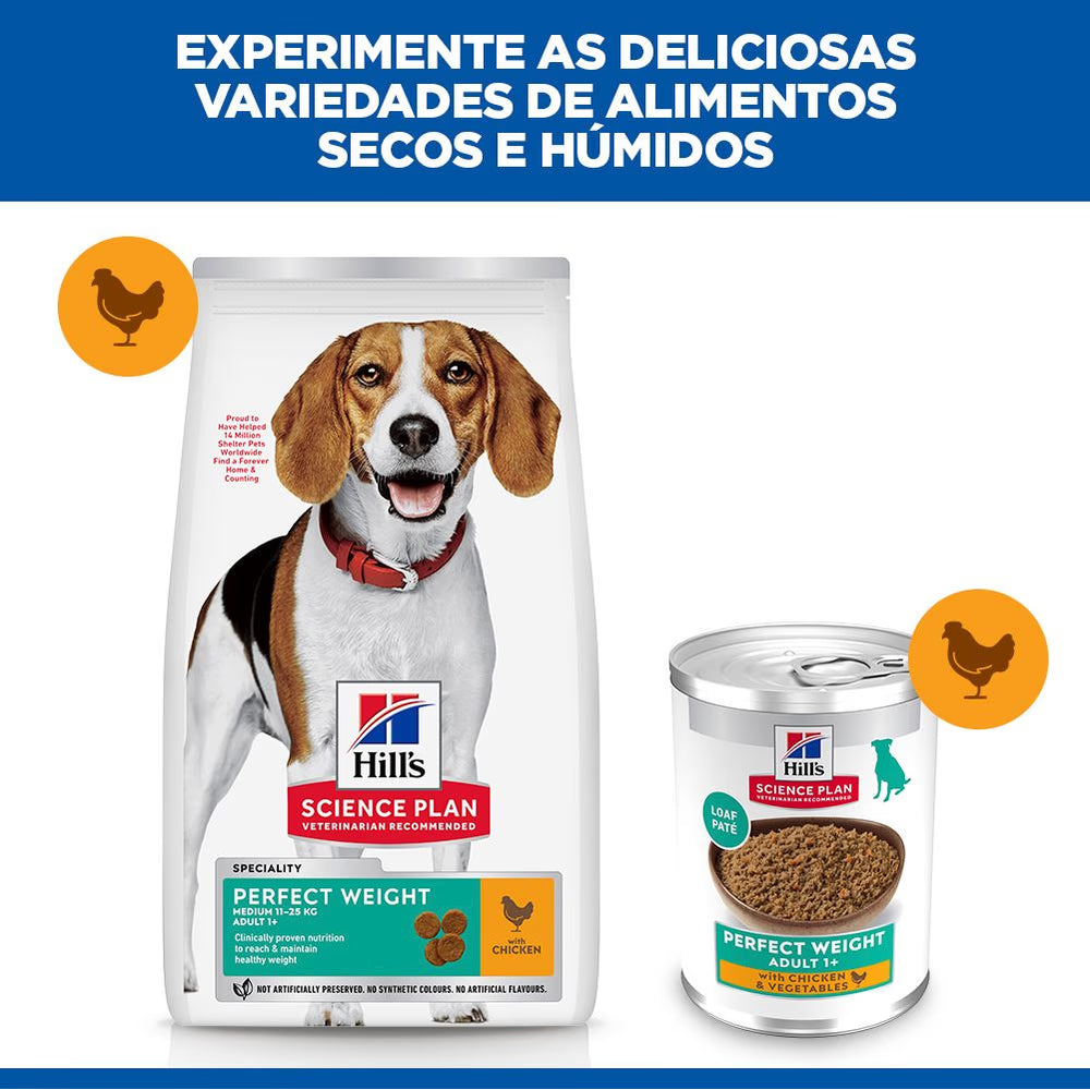 Hills Science Plan Perfect Weight Adult Dog Chicken and Vegetables - Wet dog food for weight control