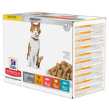 Hills Science Plan Gato Joven Adulto Pollo, Salmón, Atún y Pavo - Comida húmeda para gato para control de peso y salud urinaria