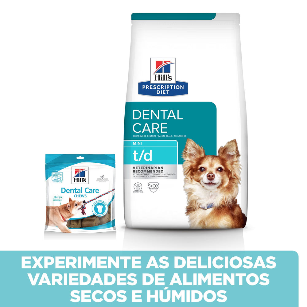 Hill's PD Dental Care Mini t/d - Ração seca para cão de pequeno porte para cuidado dentário