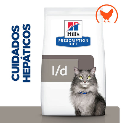 Hills Prescription Diet l/d Gato Pollo - Pienso seco para gato con problemas hepáticos