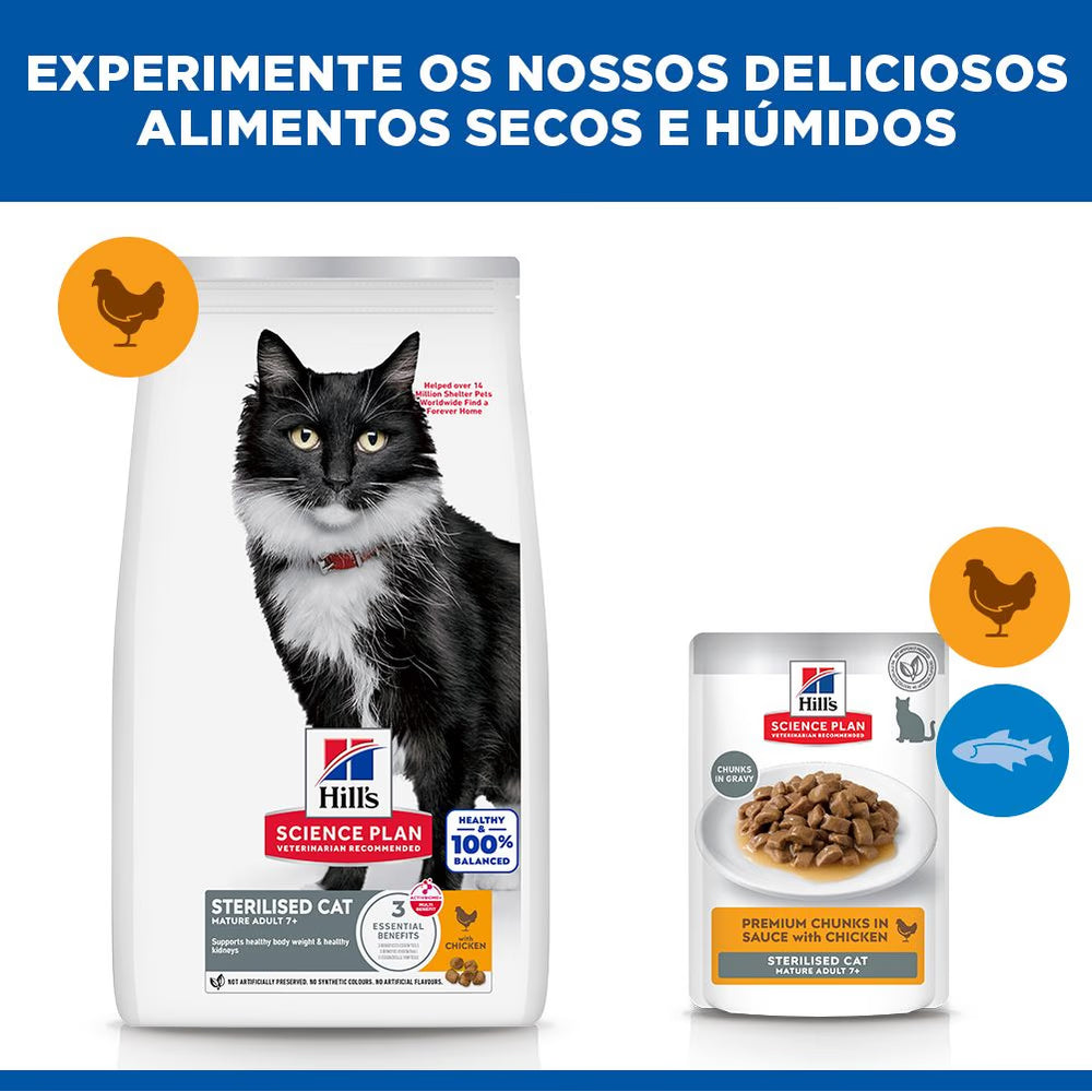 Hills Science Plan Sterilised Mature Adulto 7+ Gato Pollo - Pienso seco para gato esterilizado