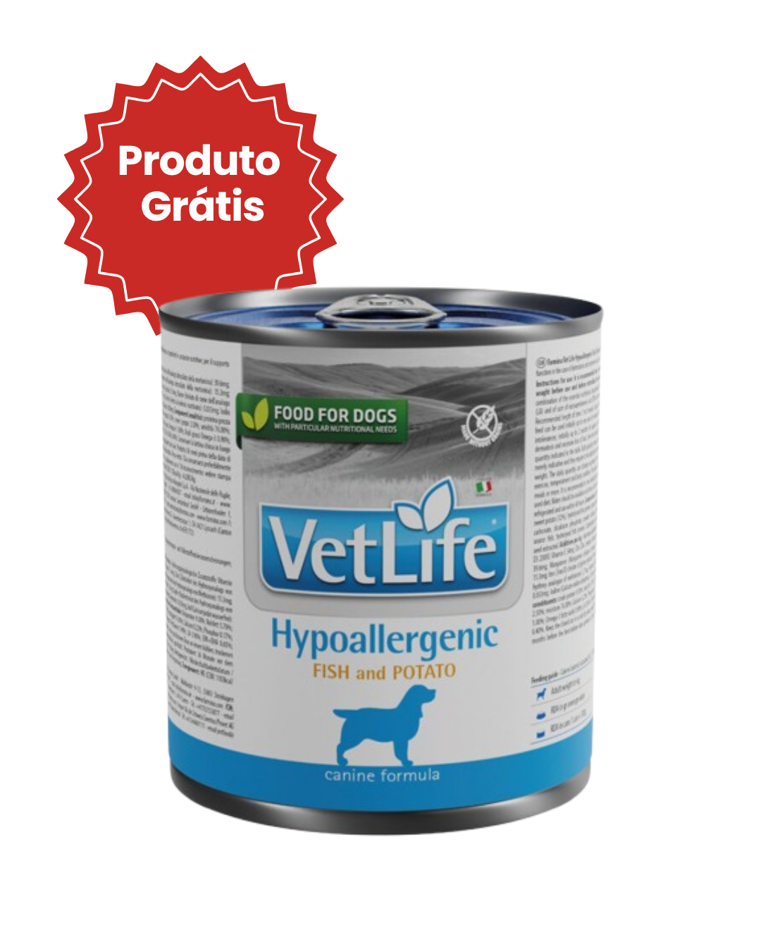 OFERTA: Ração Veterinária Cão Farmina Vet Life Canine Hypoallergenic Fish & Potato | 12 Kg + OFERTA Ração Veterinária húmida para Cão Farmina Vet Life Canine Hypoallergenic Fish & Potato | 300 g