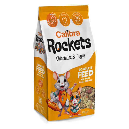 Calibra Rockets Chinchila e Degu - Ração seca para chinchila e degu