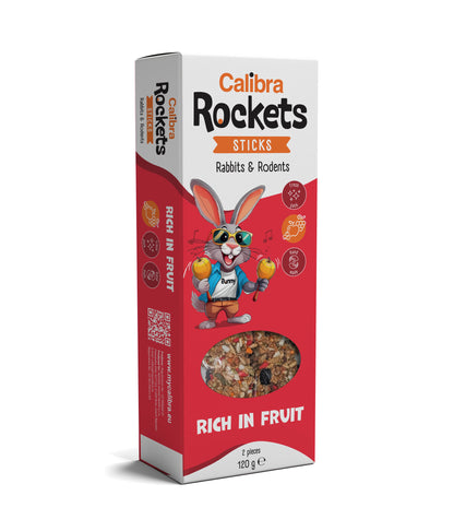 Calibra Rockets Sticks Rodent Rabbit and Fruit - Rodent snack
